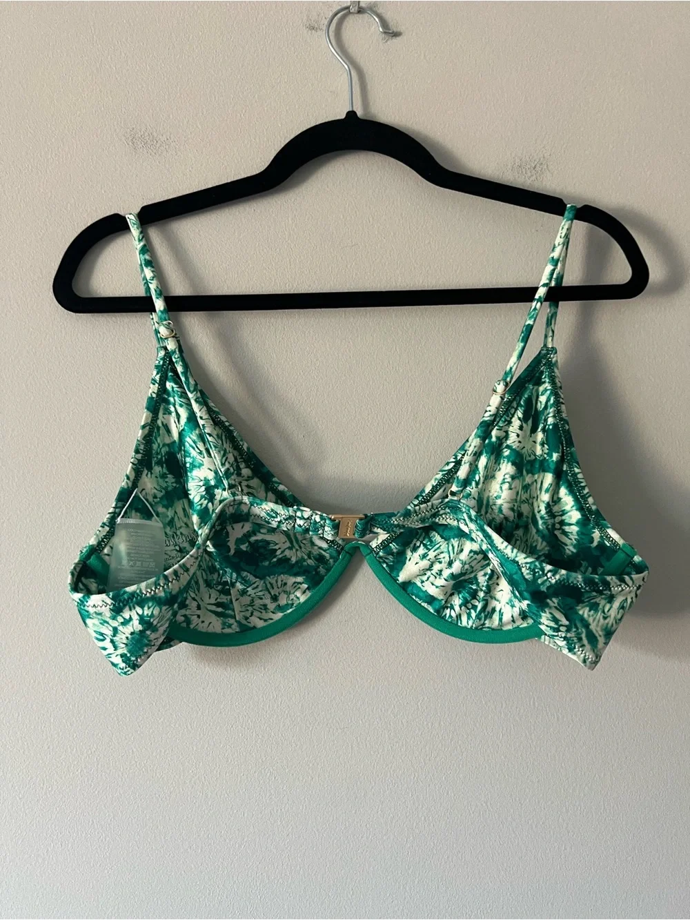 Kulani Kinis Green Tie Dye Underwire Bikini Top 3XL